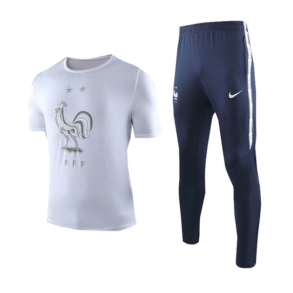 Camiseta de Entrenamiento Francia Conjunto Completo 2019 Blanco Azul